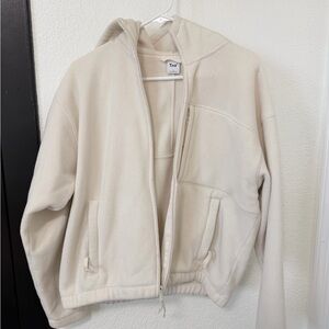 Aritzia Tna Cream Polar Fleece Jacket
